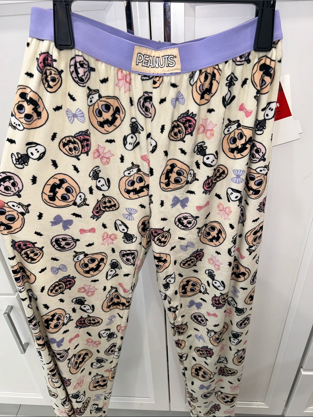 Peanuts Snoopy Halloween Candys and Bows Pajama Pants Size Large NWT